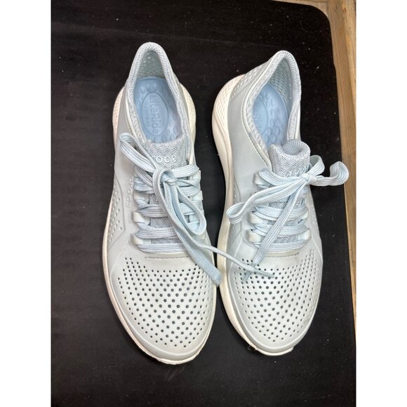 Crocs LiteRide Light Blue Sneakers Size 9 Womens Perforated Breathable Casual - Picture 3 of 8
